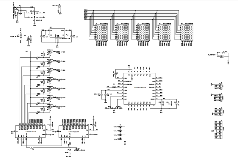 Schaltplan - STMicroelectronics STEVAL-LLL013V1 7x25 LED-Matrix-Board
